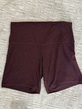 lululemon Align High-Rise Align Bike Shorts — Deep Burgundy print size 10